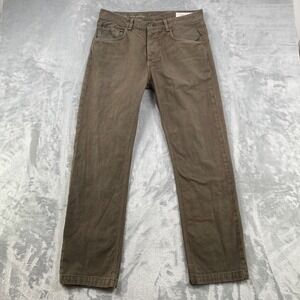 Rag & Bone Pants Mens 34 Olive Green Casual Button Fly Slim Straight Chino